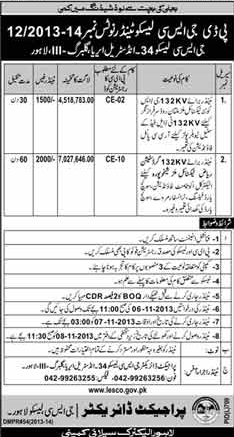 WAPDA Lahore Tender Notice